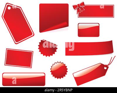 Blank stickers and labels. Please check my portfolio for more sales illustrations. Stock Vector