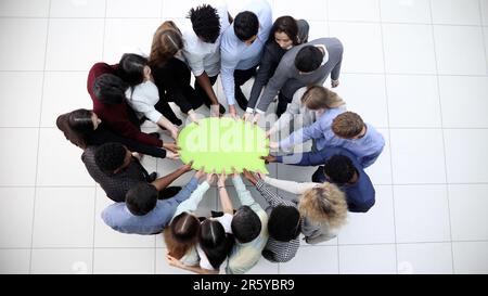 business people holding beautiful speech comments in the office. view from above Stock Photo