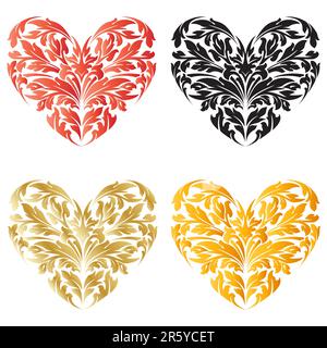 Stylized Valentine's Day Heart isolated on white Stock Vector