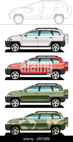 crossover - part of my collections  of Car body style. Simple gradients only - no gradient mesh. Stock Vector