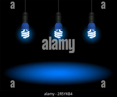 Energy saving fluorescent light bulb icon. Flat vector illustration ...