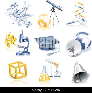 Set of science related icons Stock Vector