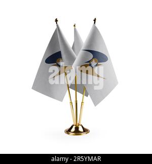 Small national flags of the Eurasian Economic Union on a white background. Stock Photo