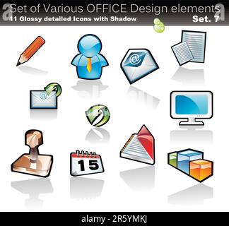 Set of Office Abstract Design Elements - Set 7 Stock Vector