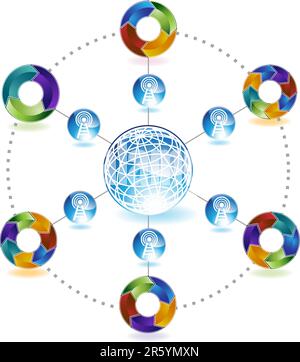 3D Process circle diagram with rotating arrows for business cycle Stock ...