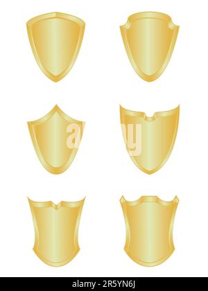 Set of six shields Stock Vector Image & Art - Alamy