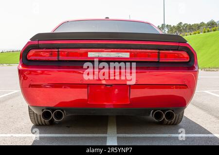 spectacular rear end of classic american sports car from the 70's Stock Photo