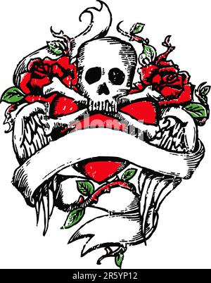 Royal Skull King Crown with Rose Illustrations Vector Mascot Logo Stock ...