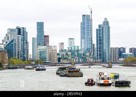 London, UK. 08th May, 2023. The skyline of the city on the Thames. Credit: Sina Schuldt/dpa/Alamy Live News Stock Photo