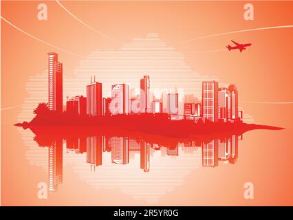 Big City - Grunge styled urban background. Stock Vector