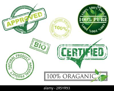 Ecology stamps. Please check my portfolio for more ecology illustrations. Stock Vector