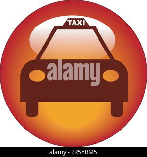 red button or icon for the front of a taxi Stock Vector