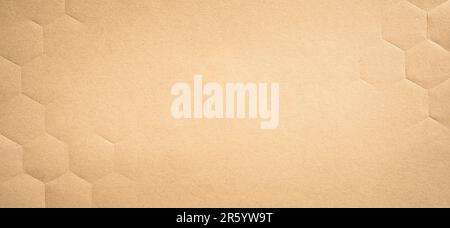 Texture of Kraft Paper with Honeycomb Geometric Embossing Stock Photo