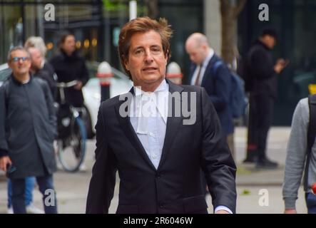 London, UK. 6th June 2023. Lawyer DAVID SHERBORNE arrives at High Court, Rolls Building. Several high-profile people, including Prince Harry, have taken legal action against Mirror Group Newspapers over alleged unlawful information gathering, including phone hacking. Credit: Vuk Valcic/Alamy Live News Stock Photo