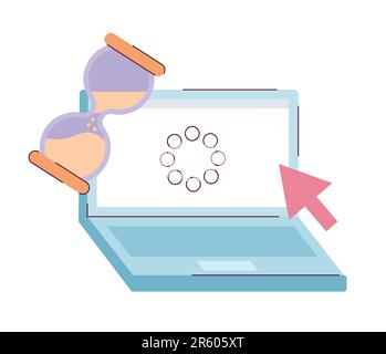Loading notebook flat concept vector spot illustration Stock Vector
