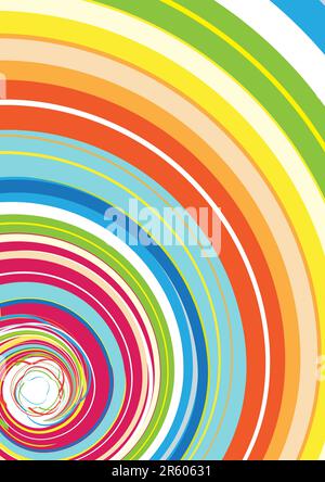 Vector illustration of Abstract background with Glassy Colorful Rainbow Spiral Stock Vector