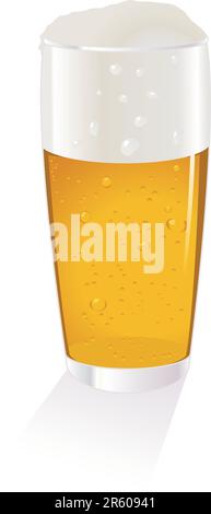 Cold Beer Glass Vector Illustration Stock Vector