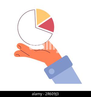 Pie chart business report flat concept vector spot illustration Stock Vector