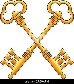Golden keys vector Stock Vector
