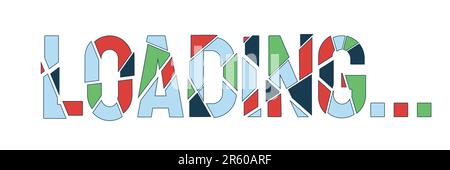 Mosaic stained-glass shards loading text Stock Vector