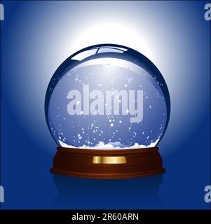 realistic illustration of an empty snowglobe - customize by inserting an object or logo Stock Vector
