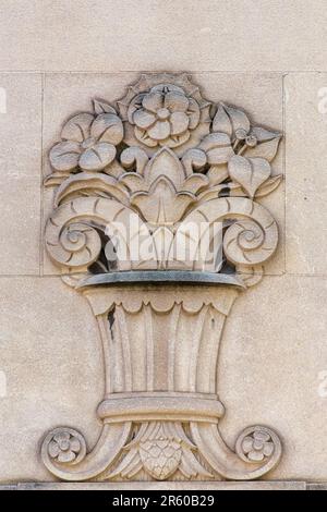 Toronto, Canada, architectural feature of the College Park building which is a heritage landmark, June 4, 2023 Stock Photo