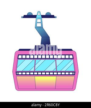 Cabin cable car flat vector cartoon icon Stock Vector