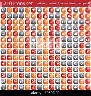 Biggest collection of different icons for using in web design Stock Vector