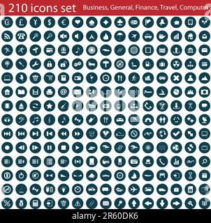 Biggest collection of different icons for using in web design Stock Vector