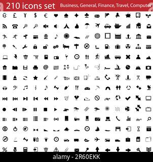 Biggest collection of different icons for using in web design Stock Vector