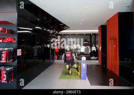 Casa Milan, headquarters of the A.C. football team Milan and one of the  official store in Milan, Lombardy, Italy, Europe Stock Photo - Alamy