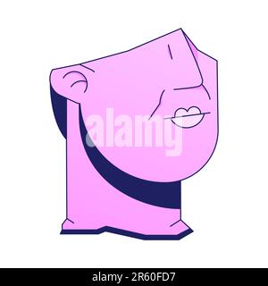 Broken head sculpture flat vector cartoon icon Stock Vector