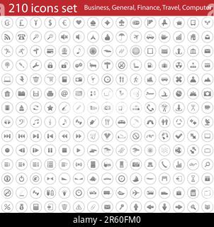 Biggest collection of different icons for using in web design Stock Vector