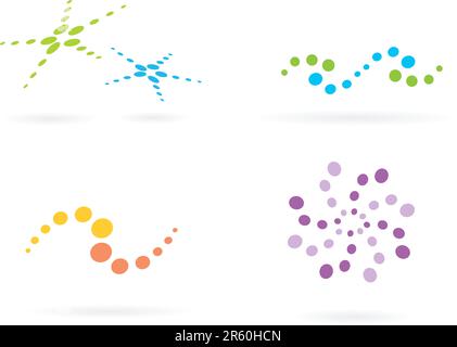 4 different dotted icons. Vector Illustration. Stock Vector