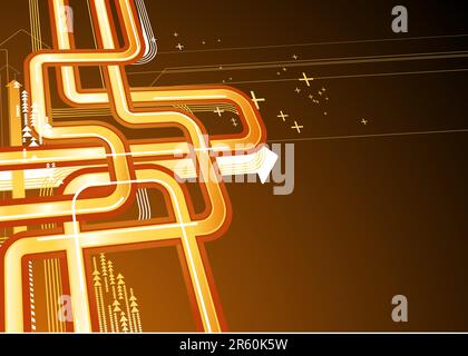 Vector illustration of brown abstract lines background made of a lot of arrows Stock Vector
