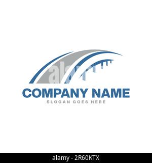 creative abstract bridge logo design template Stock Vector