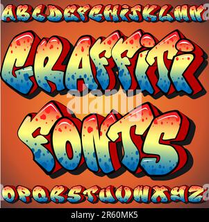 A Full Set of Graffiti Fonts Stock Vector