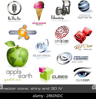 set of various detailed vector icons on different topics Stock Vector