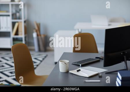 Background image of empty meeting room in office setting, copy space Stock Photo