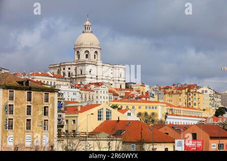 The Dome and building of the National Pantheon, Igreja de Santa Engracia, Church of Saint Engracia, in the Campo De Santa Clara district, seen over th Stock Photo