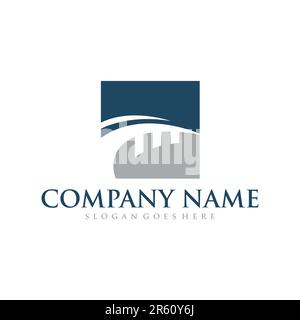 creative abstract bridge logo design template Stock Vector