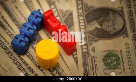 Fuel oil petrol and dollar illustration concept shot with miniature objects Stock Photo