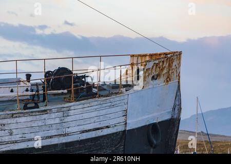 Bow ship side view shot at ushuaia port, tierra del fuego, argentina Stock Photo