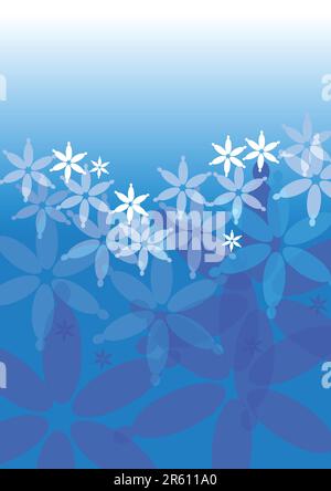 Light blue background with flower, circles and shapes ideal for presentation background Stock Vector