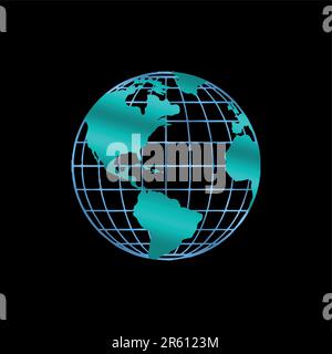 Vector globe icon of the world Stock Vector