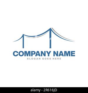 creative abstract bridge logo design template Stock Vector
