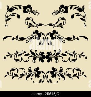 Vector ornament In flower style, isolate design elements. Full scalable vector graphic included Eps v8 and 300 dpi JPG. Stock Vector