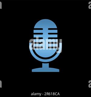 Retro podcast usable logo template. Logo can be used for music, sound, icon, vintage, and business company Stock Vector