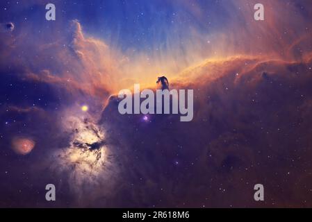 Deep sky high resolution astrophotography of the Horsehead Nebula in the constellation Orion Stock Photo