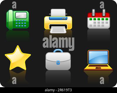 Icons set on a theme Office 5.1 Stock Vector